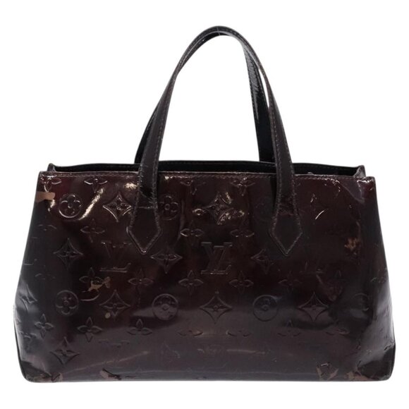 LOUIS VUITTON Monogram Vernis Wilshire PM Hand Bag Amarante Auth - Picture 3 of 16